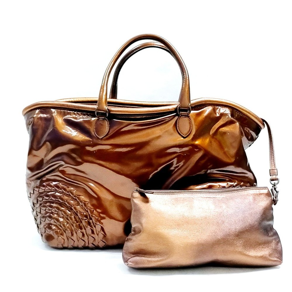 Bottega Veneta Tote & Pouch.PRELOVED USED CONDITION. FREE FERRAGAMO SILK SCARF
